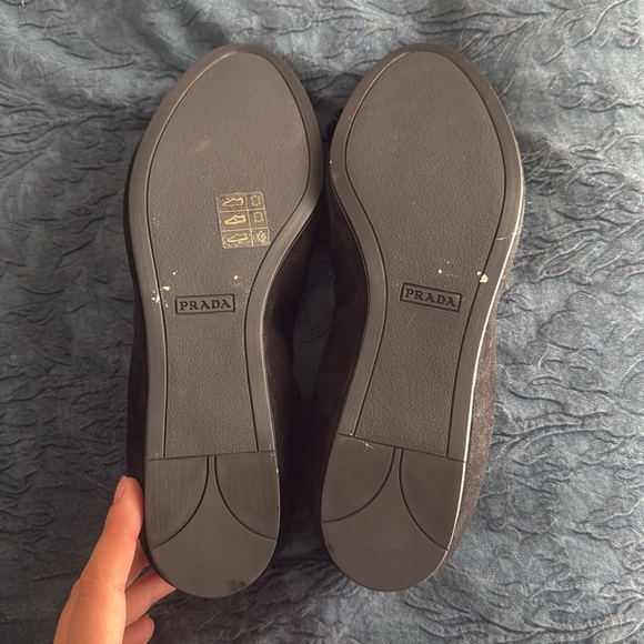 Almost New Authentic Prada Black Bow Flats - Picture 2 of 3